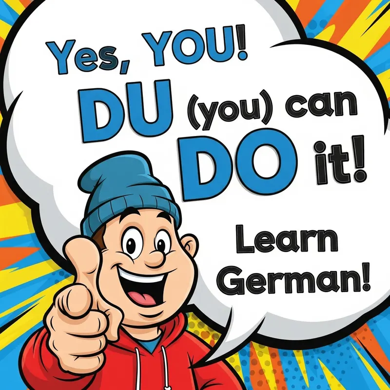 Funny picture to remember the German word du, meaning you
