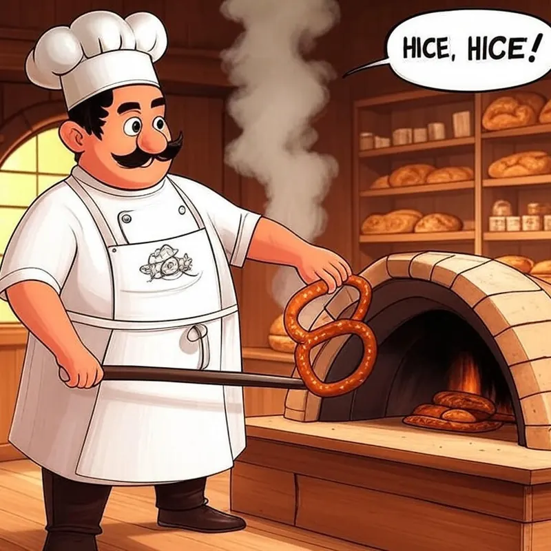 Funny picture to remember the German word heiß, meaning hot