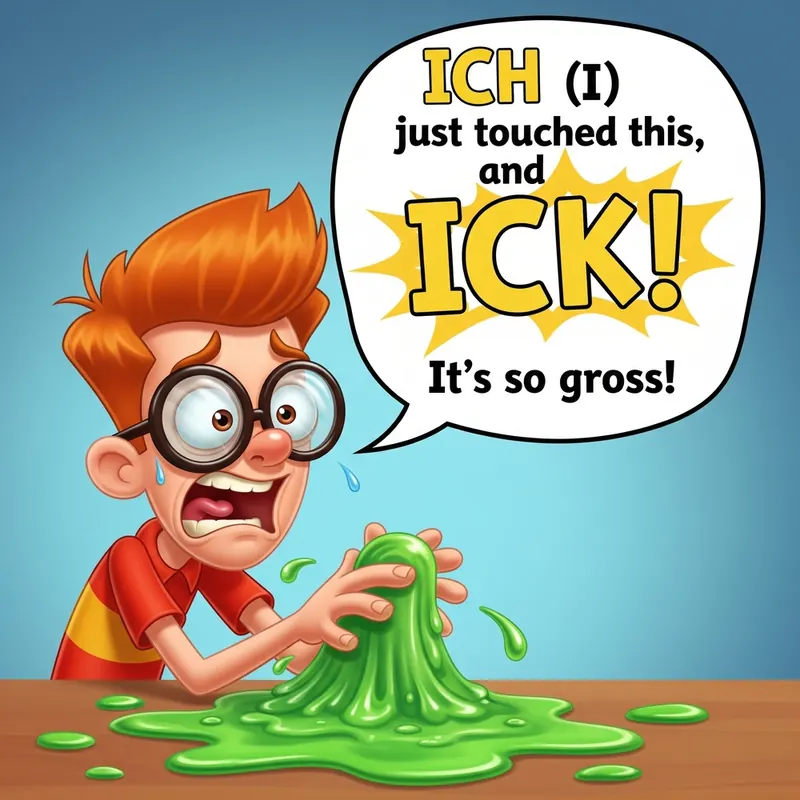 Funny picture to remember the German word ich, meaning I