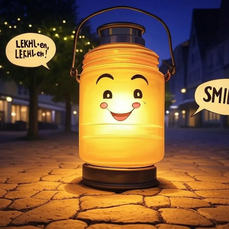 Funny picture to remember the German word lächeln, meaning to smile