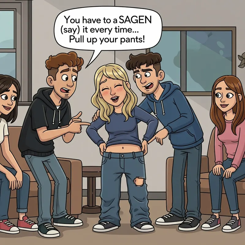 Funny picture to remember the German word sagen, meaning to say