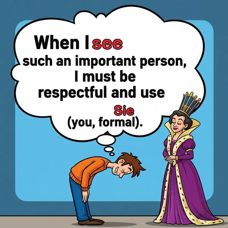Funny picture to remember the German word Sie, meaning you