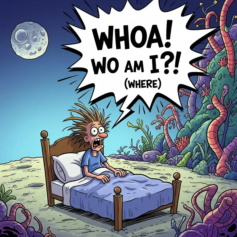 Funny picture to remember the German word wo, meaning where